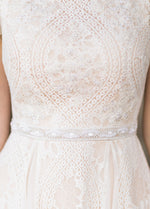 Mon Cheri TR11985 Modest Wedding Dress Fabric from A Closet Full of Dresses