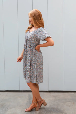 Libra Modest Dress in Blooming Dahlia