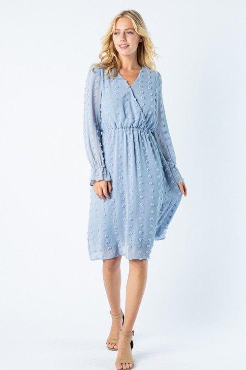 Serena Swiss Dot Dusty Blue Midi Dress – A Closet Full of Dresses