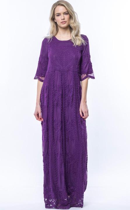 Anna Long Lace Maxi Dress - Modest!  From A Closet Full of Dresses