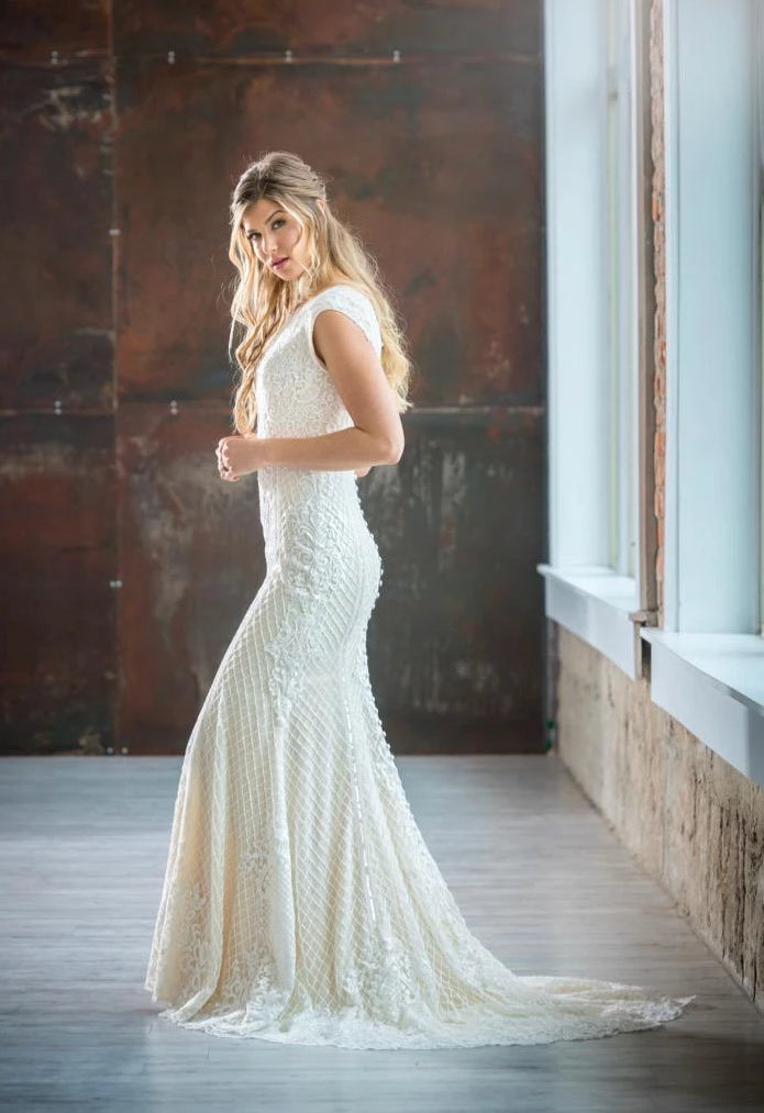 Mon Cheri TR21910 Modest Wedding Dress from A Closet Full of Dresses