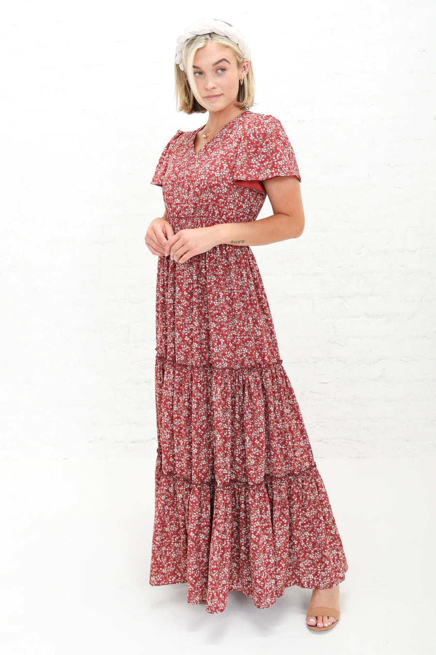 Eden Modest Maxi in Red Orchard