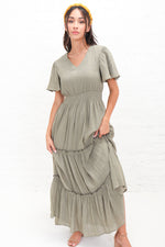 Taylor in Moss Green Modest Dress