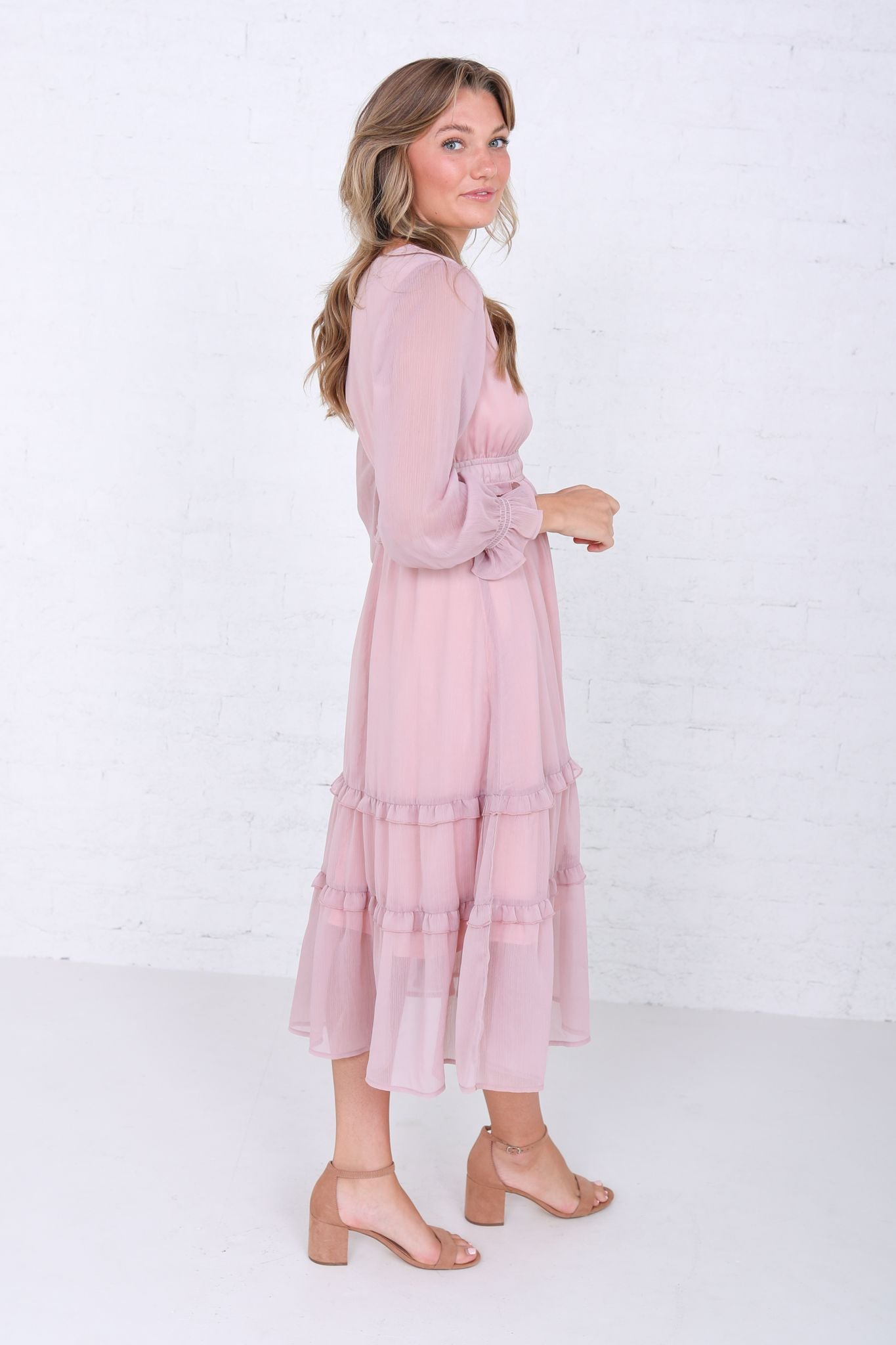 Betty in Mauve Rose Modest Midi