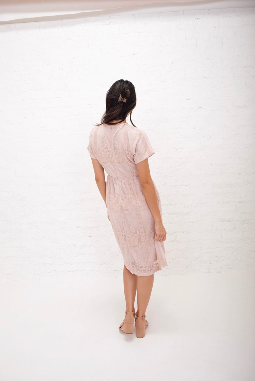 Clara in Cameo Rose Modest Dress
