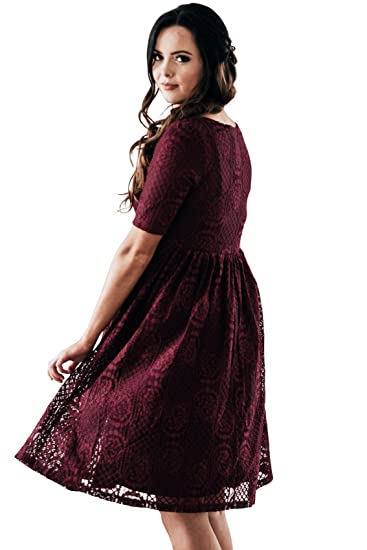 Emery Burgundy Lace Dress