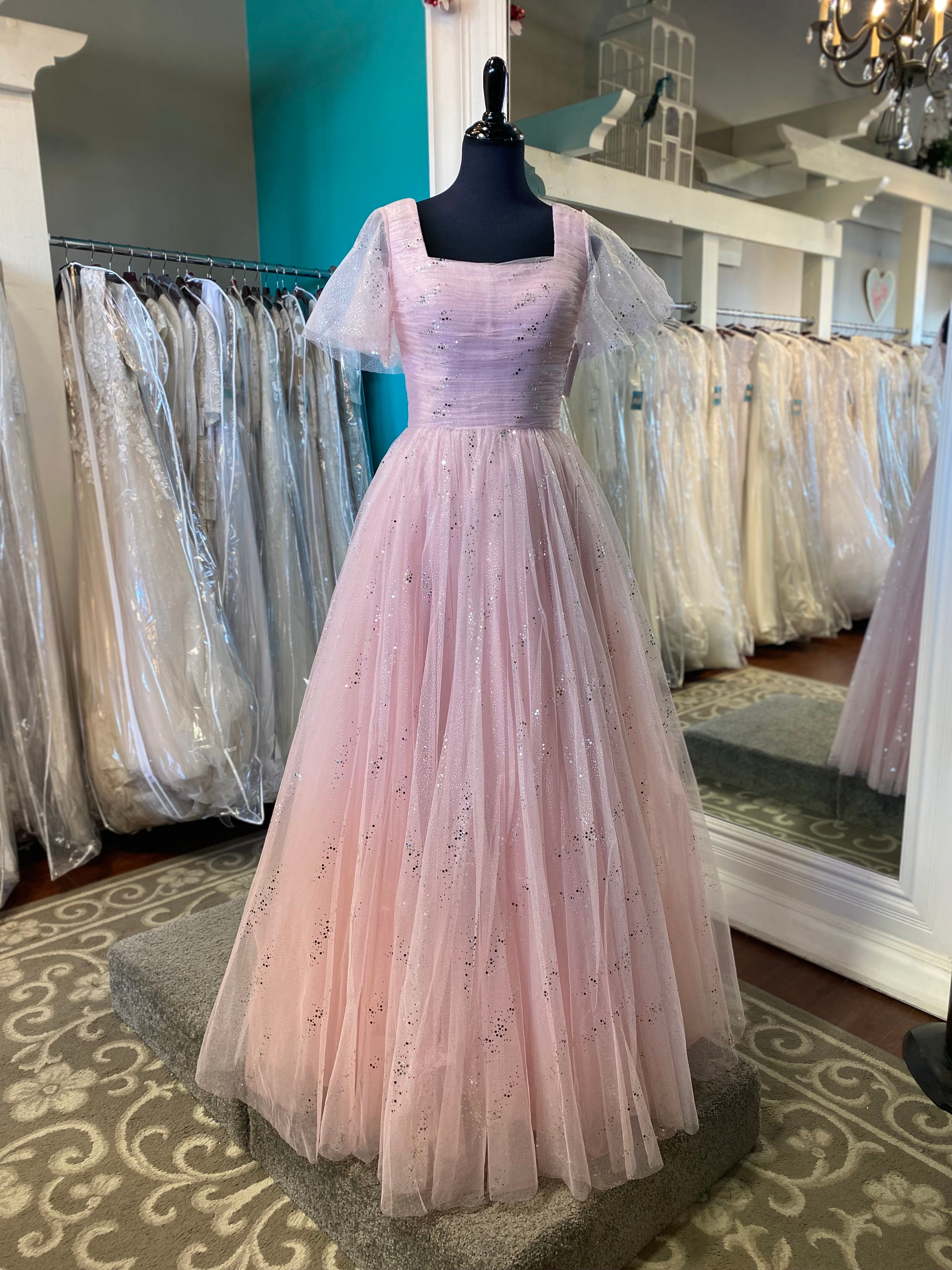 Pink Modest Long Prom Dresses 22-721M Modest Prom Dress Silver Size 16 Pink Modest Long Prom Dresses 22-721M Modest Prom Dress Silver Size 16