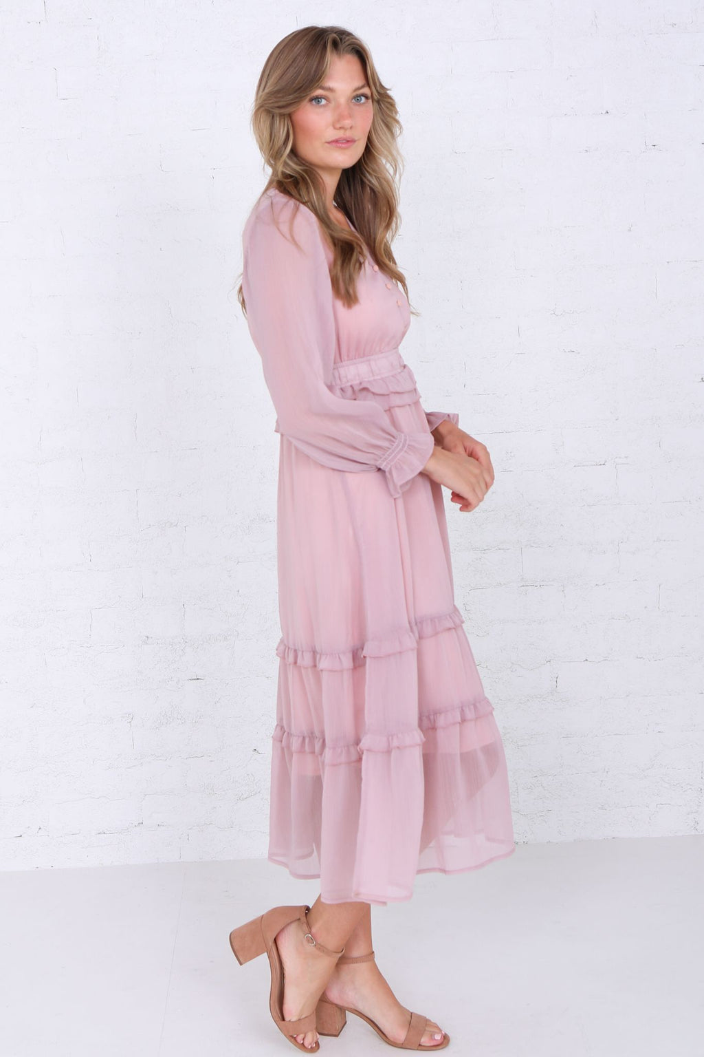 Betty in Mauve Rose Modest Midi