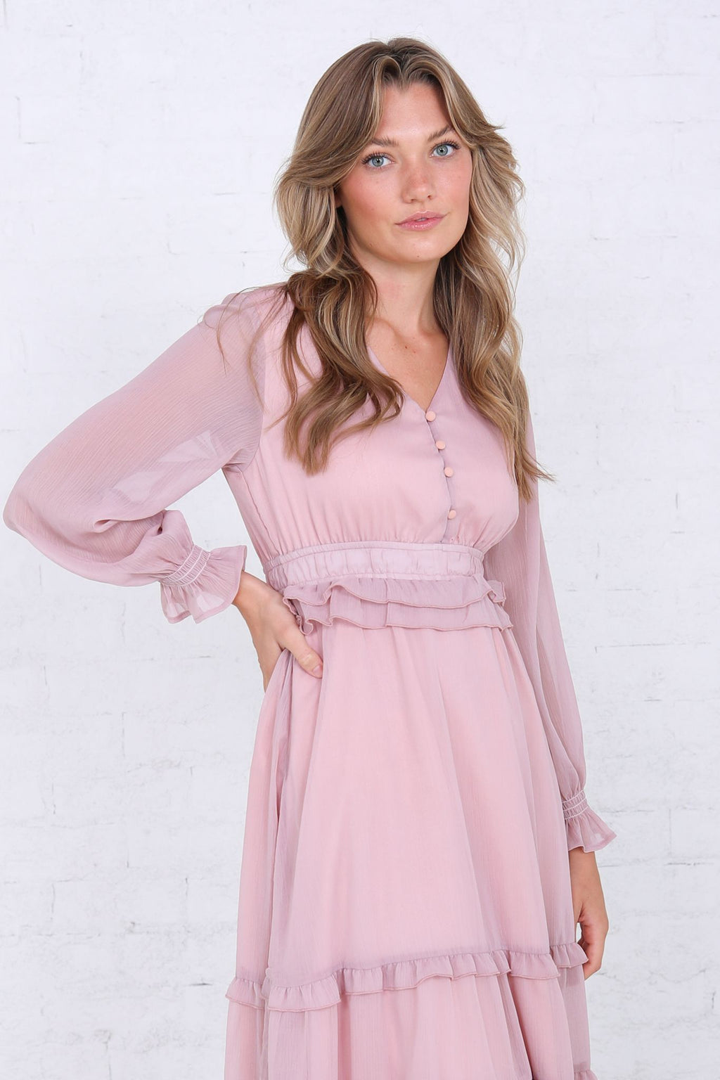 Betty in Mauve Rose Modest Midi