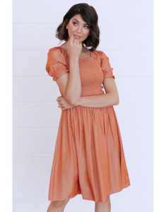 Spencer Orange Sheen Modest Dress