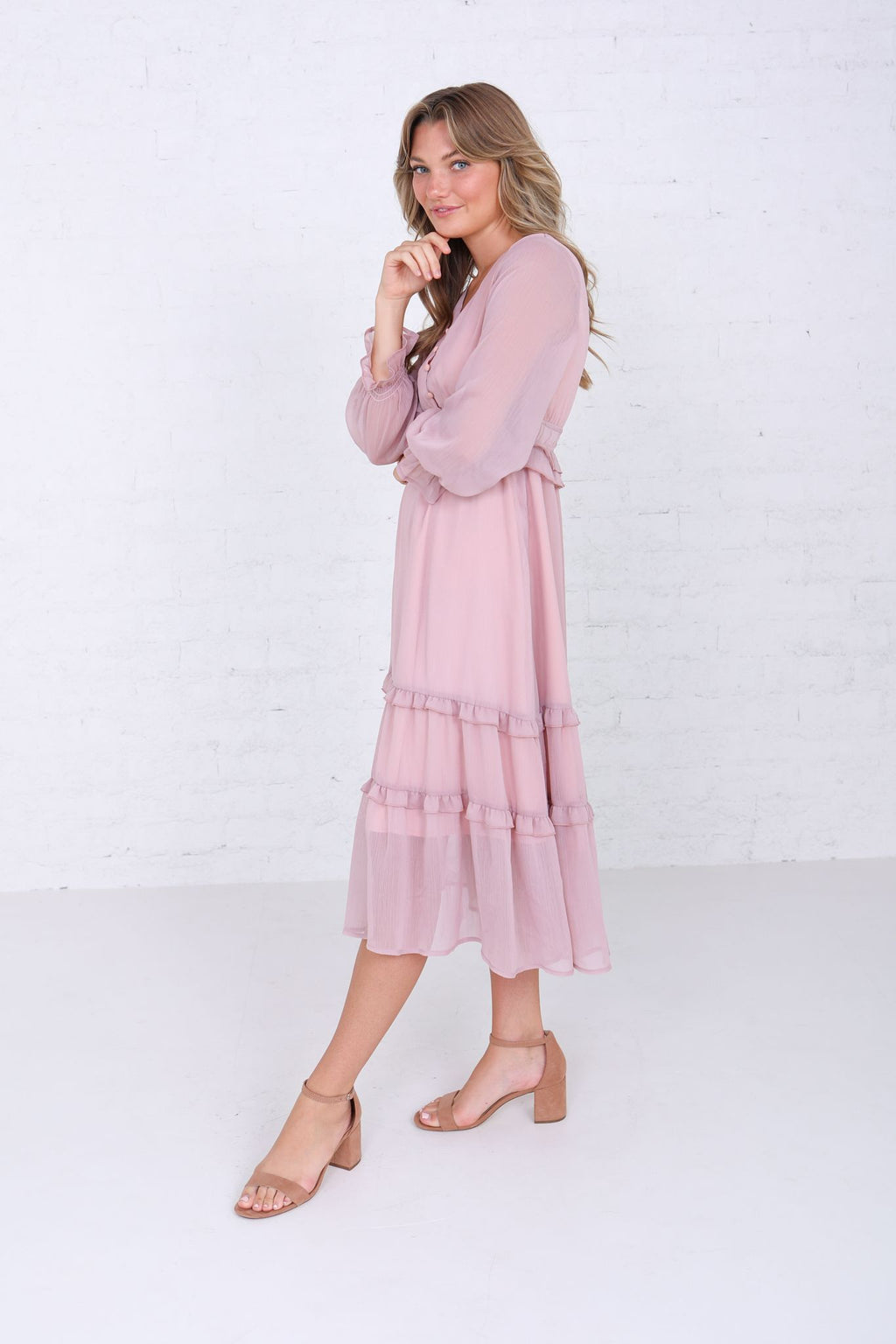 Betty in Mauve Rose Modest Midi