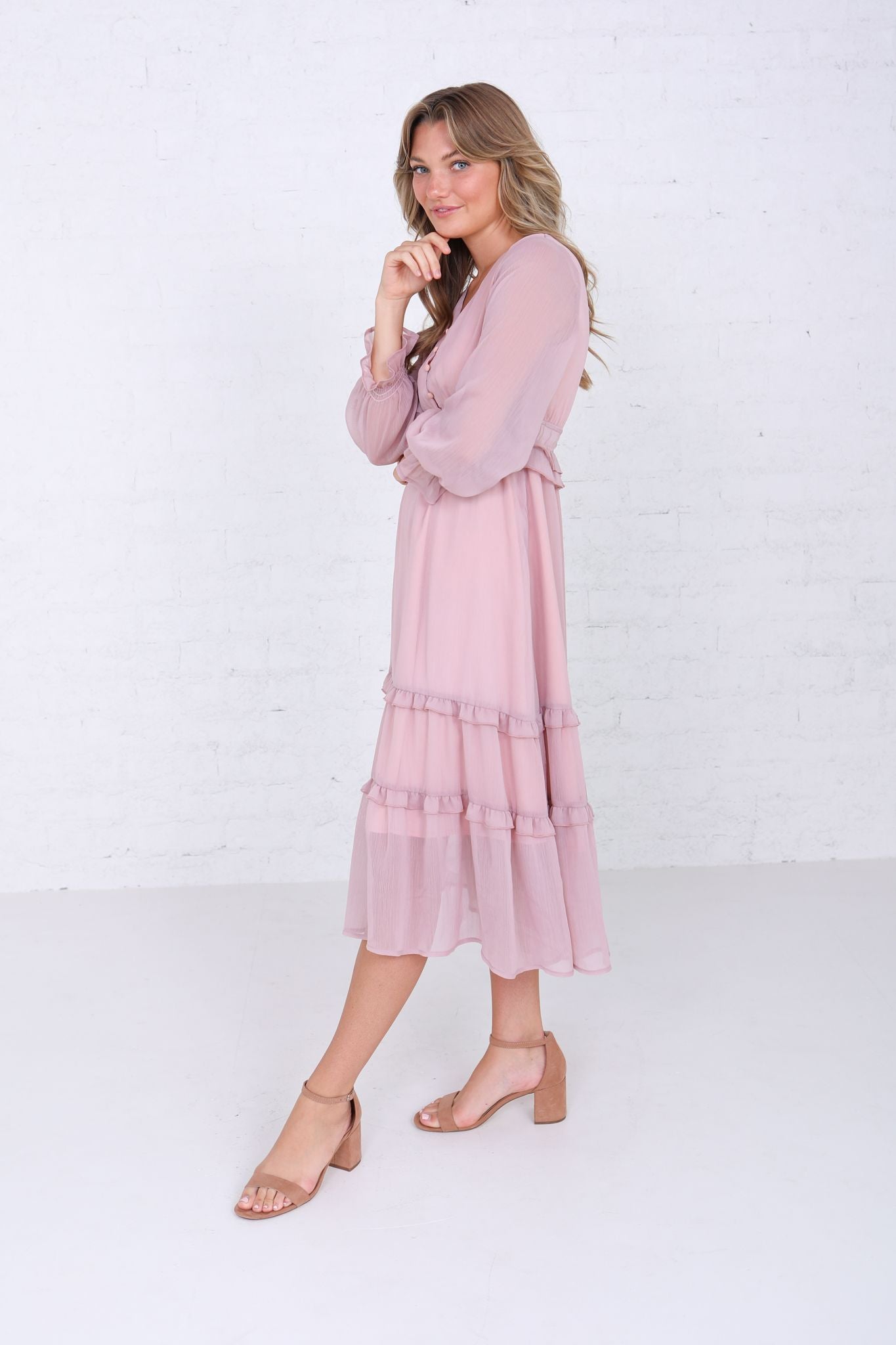 Betty in Mauve Rose Modest Midi