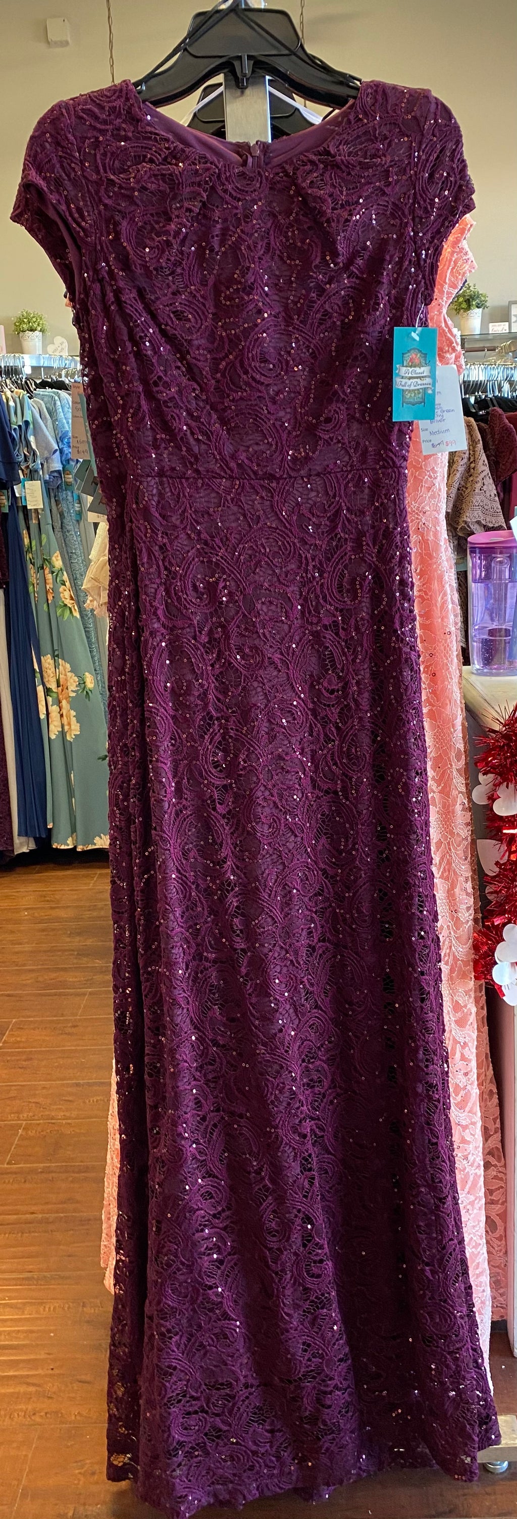 Ella Plum Modest Long Prom Dress
