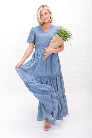 Taylor Modest Maxi in Colony Blue