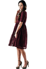 Emery Burgundy Lace Dress