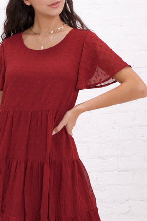 Hannah Crimson Red Modest Dress