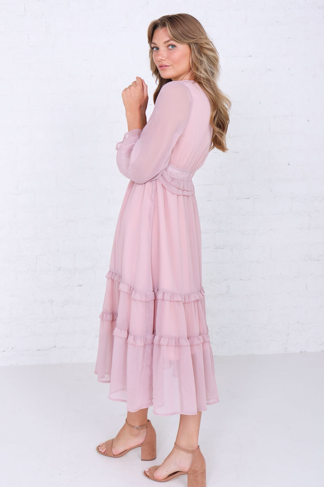 Betty in Mauve Rose Modest Midi