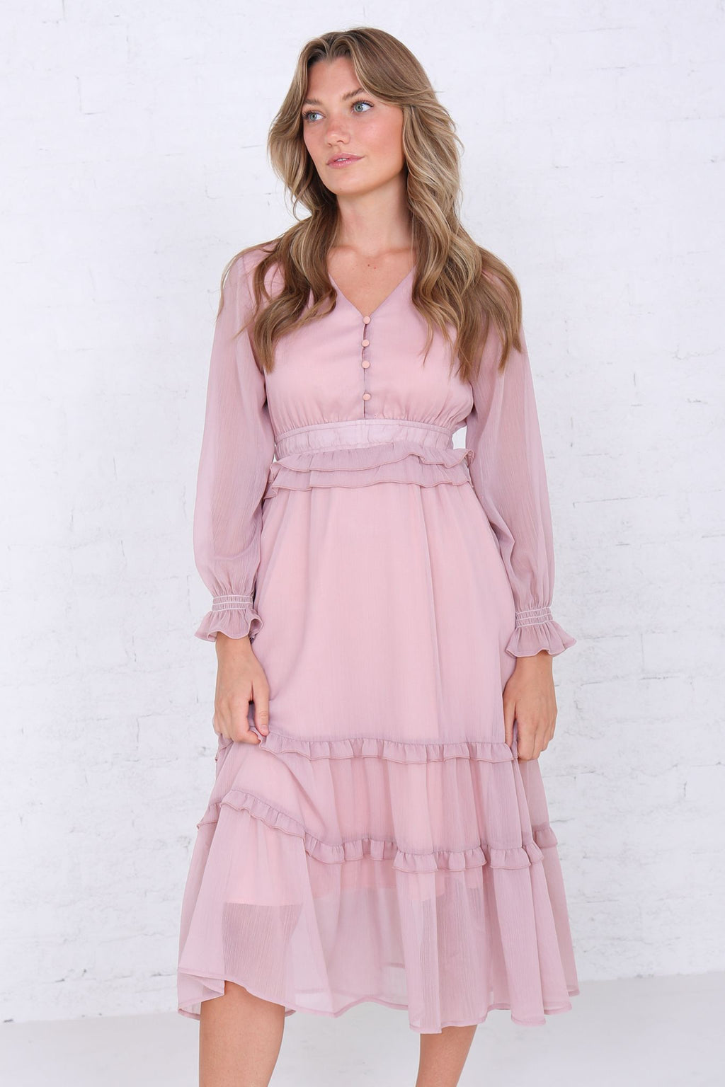 Betty in Mauve Rose Modest Midi