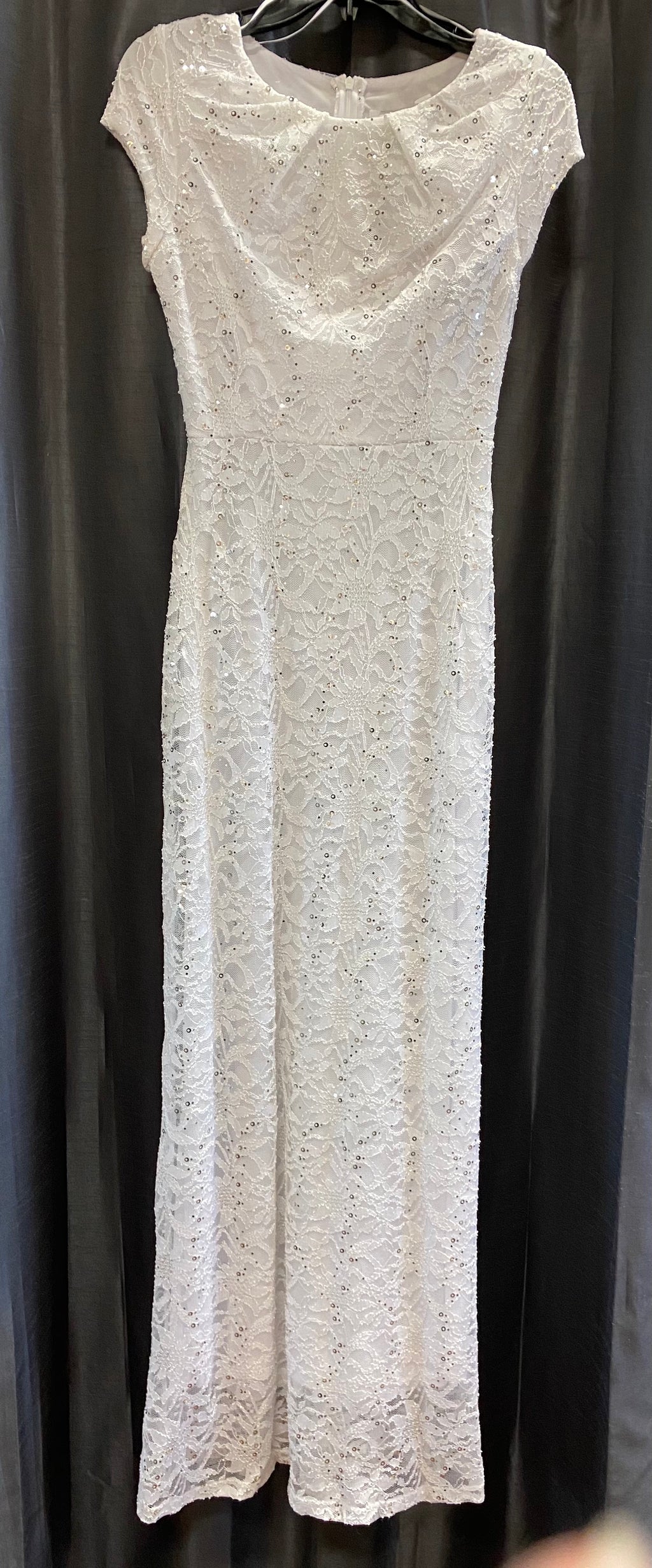 Ella White Modest Long Prom Dress