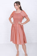 Spencer Modest Dress in Harvest Pumpkin